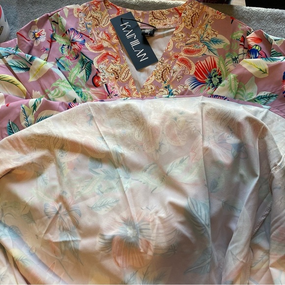 Kaimilan Floral Long Sleeved Faux Wrap Maxi Dress | Lavender Multicolor Floral - Picture 11 of 13